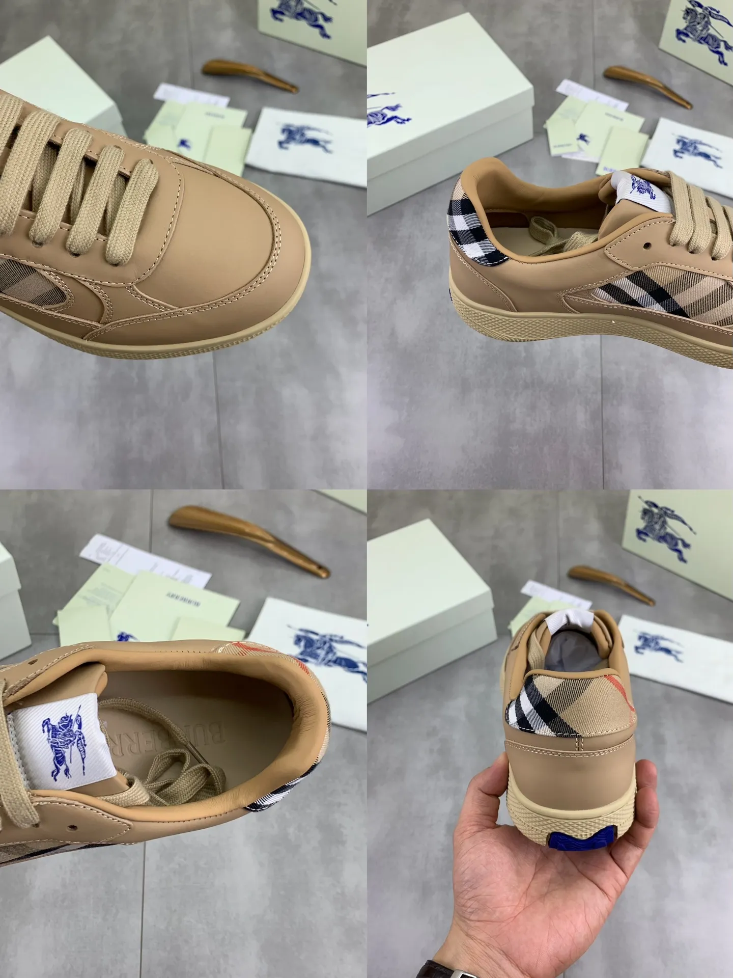Factory price P640 [BURBERRY] Burberry - High-end quality original order - Upper: imported 🔝 original material - Inner lining: cowhide lining, feet; water-dyed cowhide - Outsole: ultra-light TPR rubber; two-color molded outsole - Super high quality control · Fine workmanship: highlighted (high-end, extravagance, grade) -Size: 39-45 (Male 38 46 can be customized) · Color: Multi-color optional